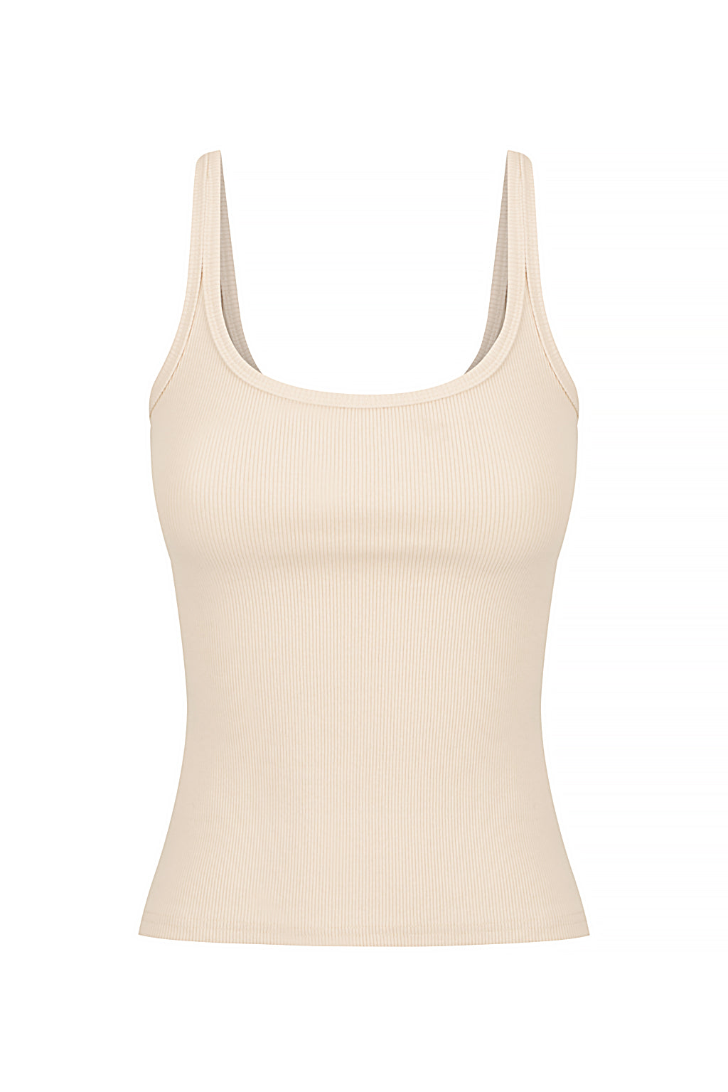 Basic Beige Ribbed Cotton Tank